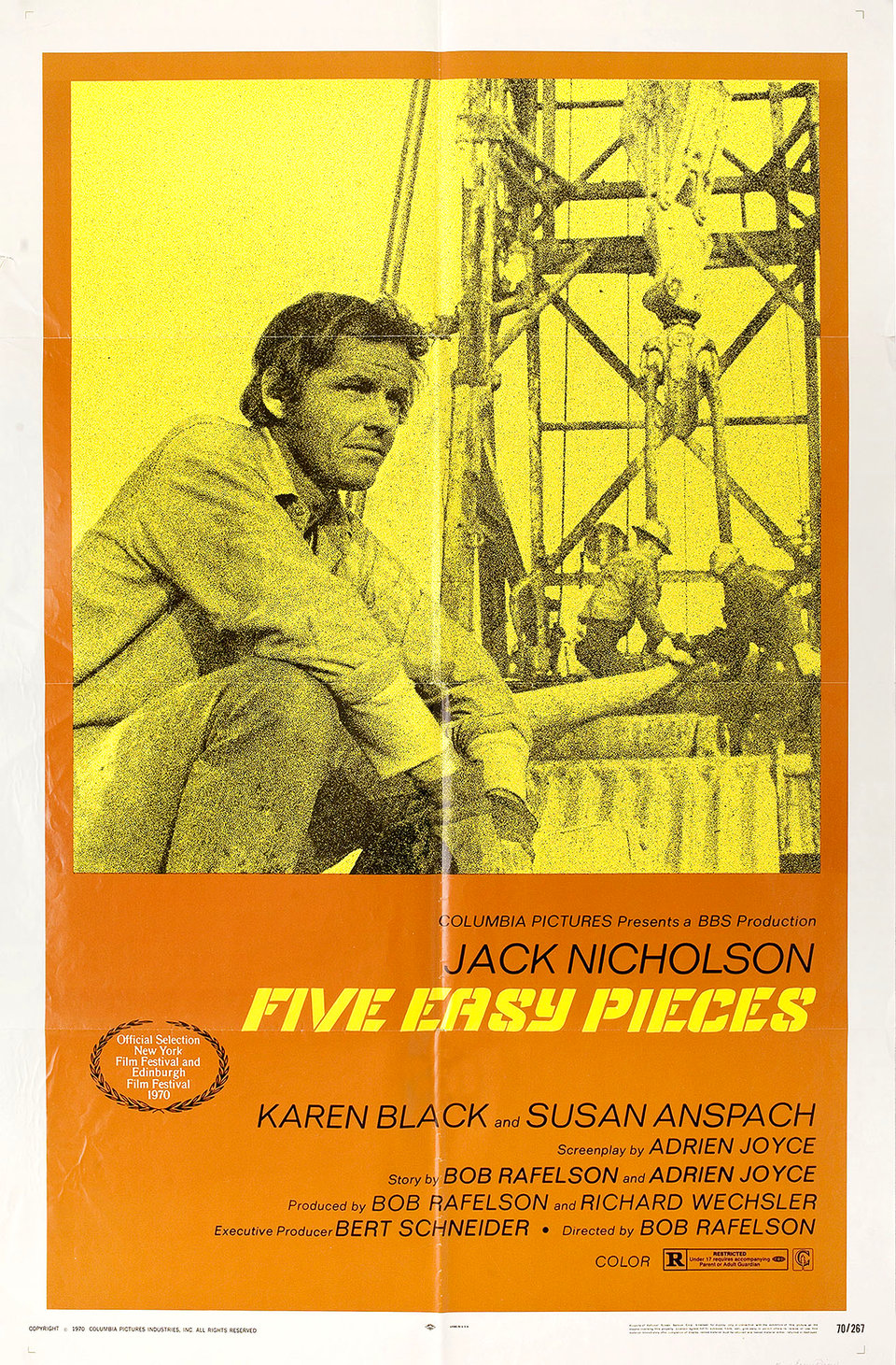 Five Easy Pieces 1970 U.S. One Sheet Poster