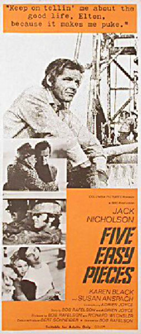Five Easy Pieces 1970 Australian Daybill Poster