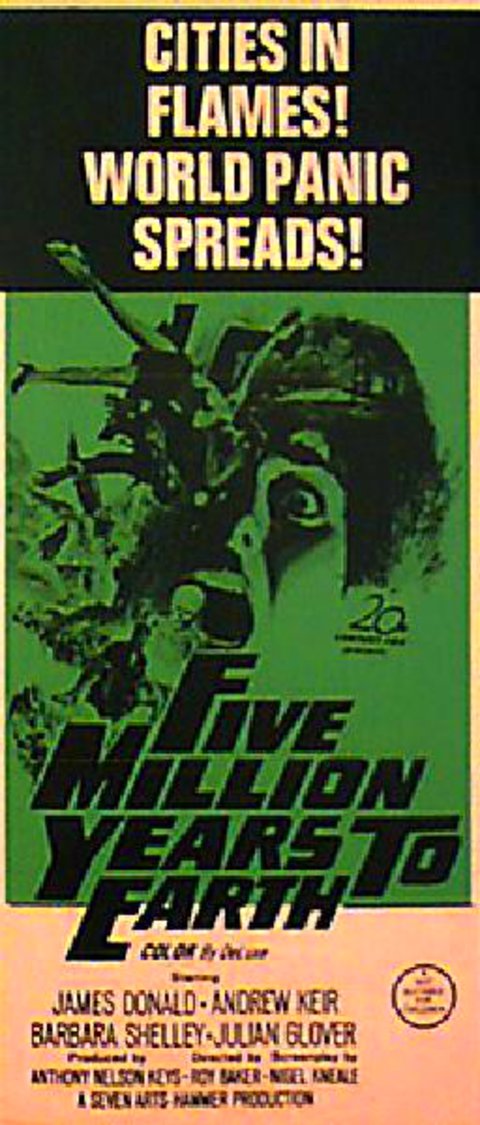 Five Million Years to Earth Original 1976 Australian Daybill Movie Poster
