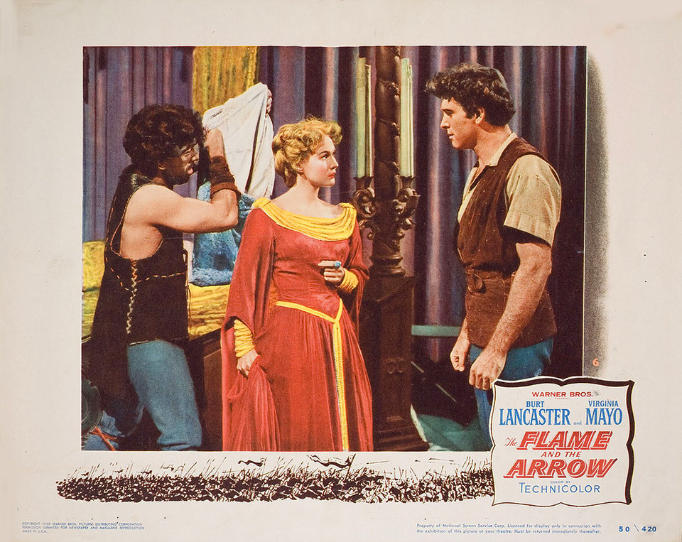 The Flame and the Arrow Original 1950 U.S. Scene Card