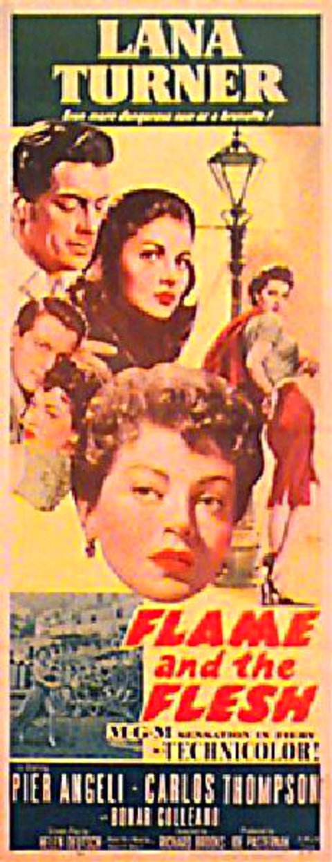 Flame and the Flesh Original 1954 U.S. Insert Movie Poster