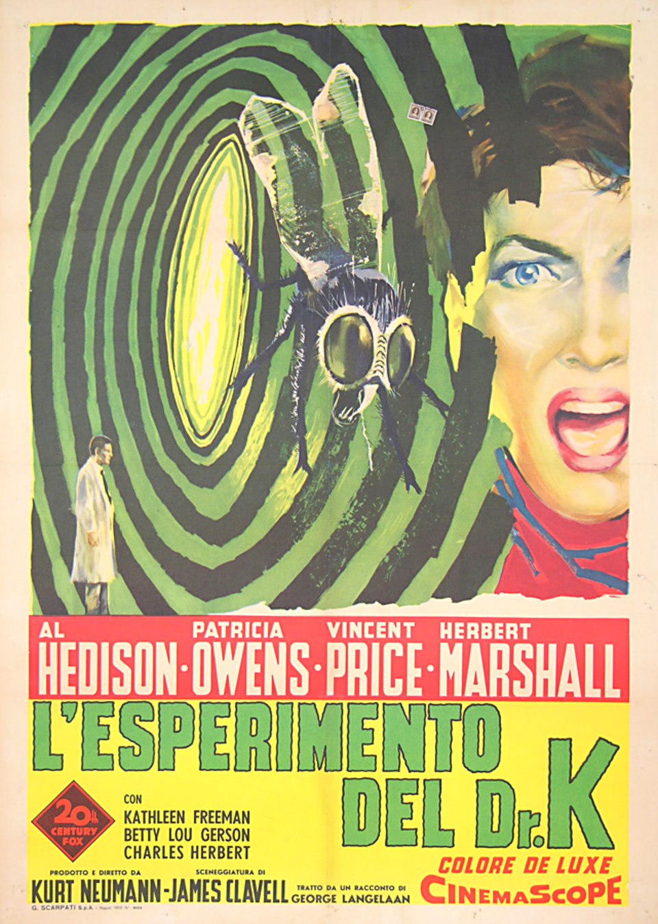The Fly Original 1958 Italian Due Foglio Movie Poster