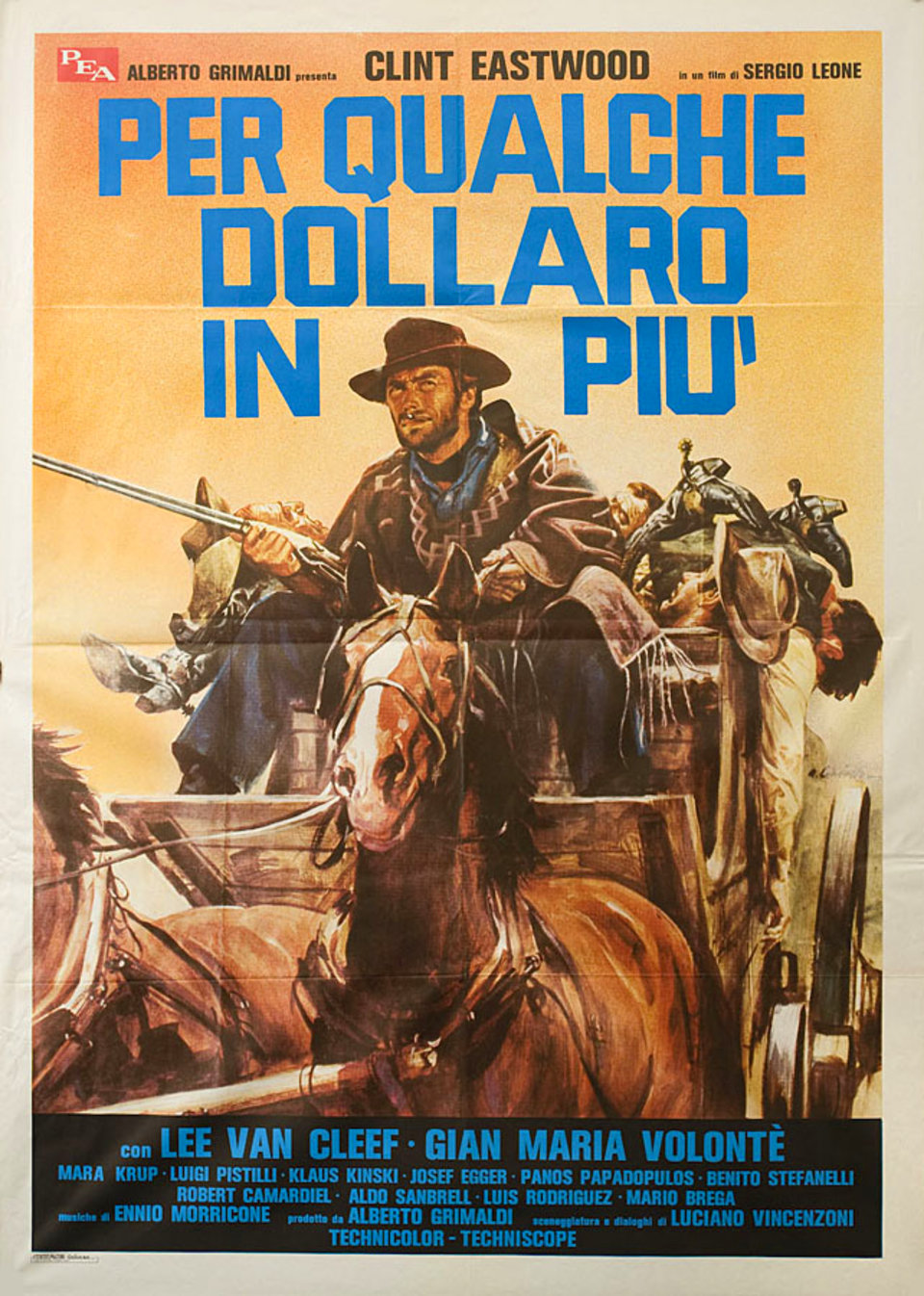 For a Few Dollars More Original R1980s Italian Due Foglio Movie Poster