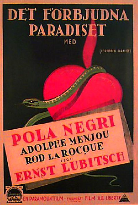 Forbidden Paradise Original 1924 Swedish A1 Movie Poster