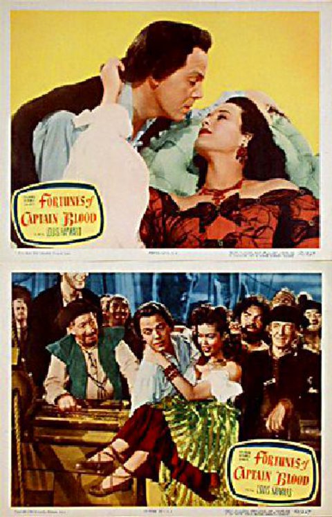 Fortunes of Captain Blood Original 1950 U.S. Scene Card Set of 2