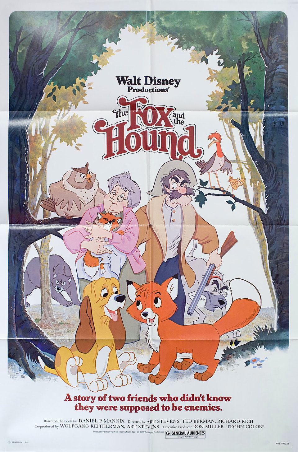 The Fox and the Hound Original 1981 U.S. One Sheet Movie Poster