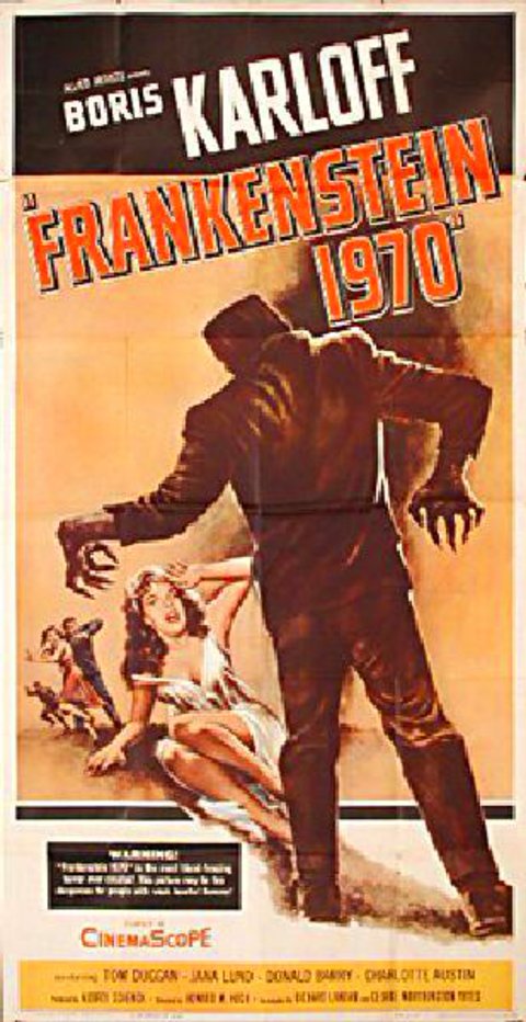 Frankenstein 1970 Original 1958 U.S. Three Sheet Movie Poster