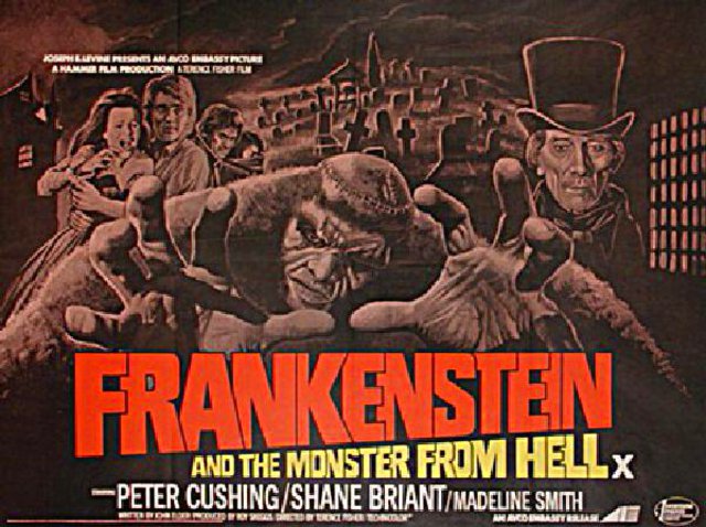 Frankenstein and the Monster from Hell Original 1974 British Quad Movie Poster