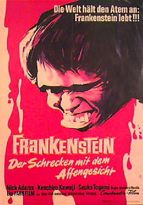 Frankenstein Conquers the World Original 1967 German A1 Movie Poster