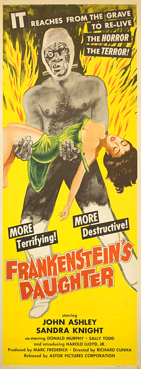 Frankenstein's Daughter Original 1958 U.S. Insert Movie Poster