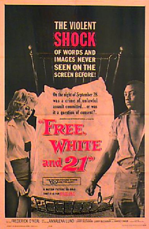 Free, White and 21 Original 1963 U.S. One Sheet Movie Poster
