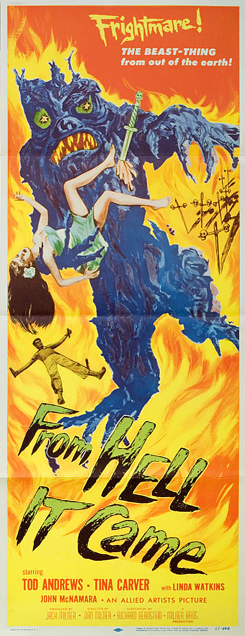 From Hell It Came Original 1957 U.S. Insert Movie Poster