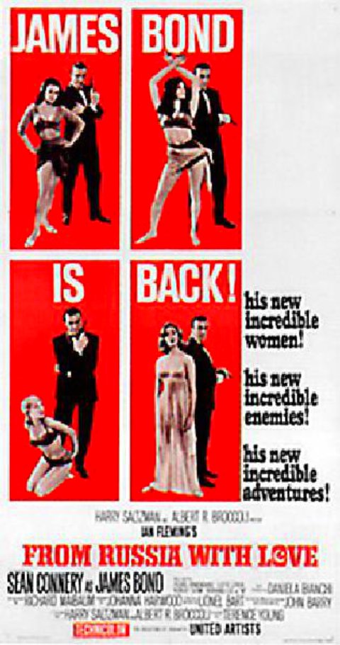 From Russia with Love Original 1963 U.S. Three Sheet Movie Poster