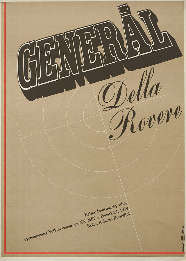 General Della Rovere Original R1978 Czech A3 Movie Poster