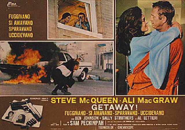The Getaway Original 1972 Italian Fotobusta Movie Poster