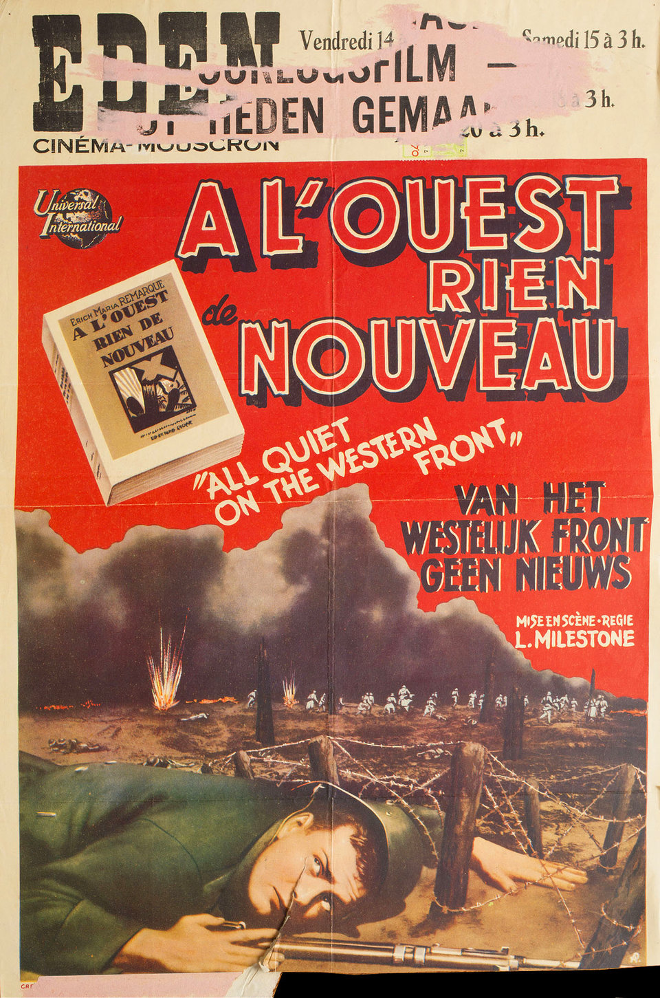 All Quiet on the Western Front Original R1950s Belgian Movie Poster