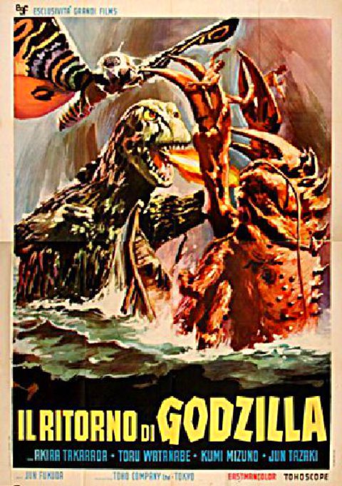 Ebirah, Horror of the Deep Original 1968 Italian Quattro Foglio Movie Poster
