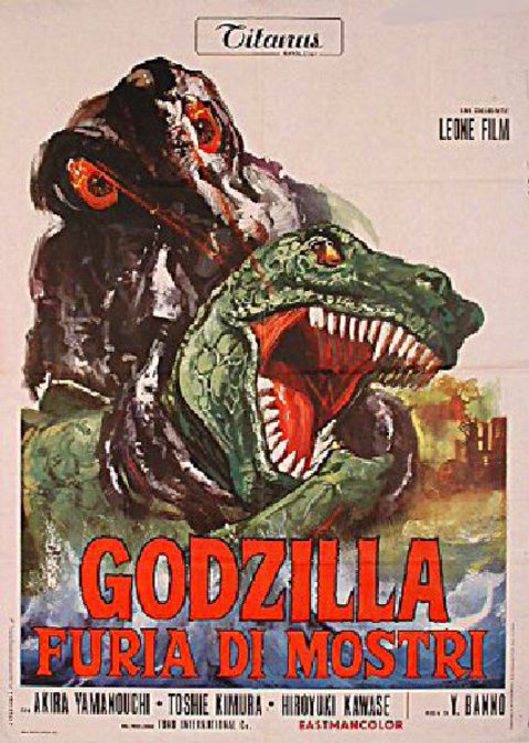 Godzilla vs. Hedorah Original 1972 Italian Due Foglio Movie Poster