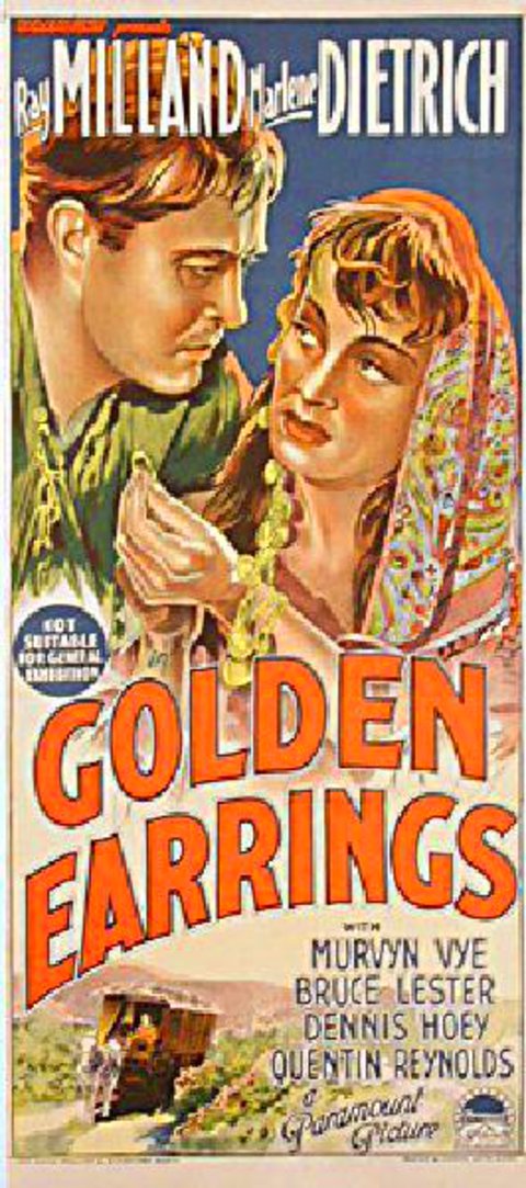 Golden Earrings Original 1947 Australian Daybill Movie Poster