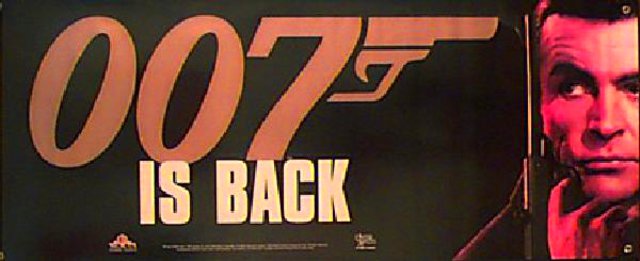 007 is Back 1995 U.S. Video Banner