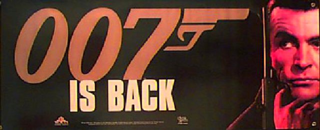 007 is Back Original 1995 U.S. Video Banner