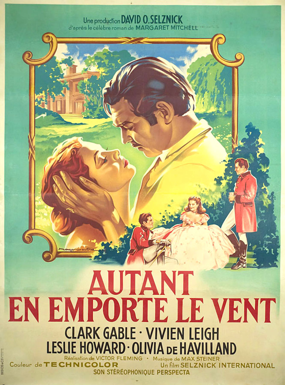 Gone with the Wind R1950s French Grande Poster