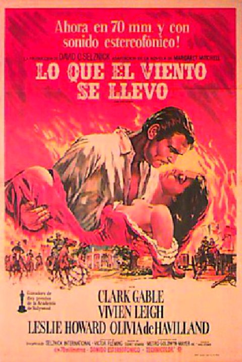 Gone with the Wind Original R1970s Argentine Movie Poster