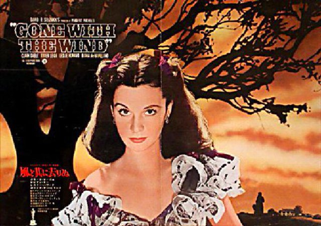Gone with the Wind Original R1966 Japanese B3 Movie Poster