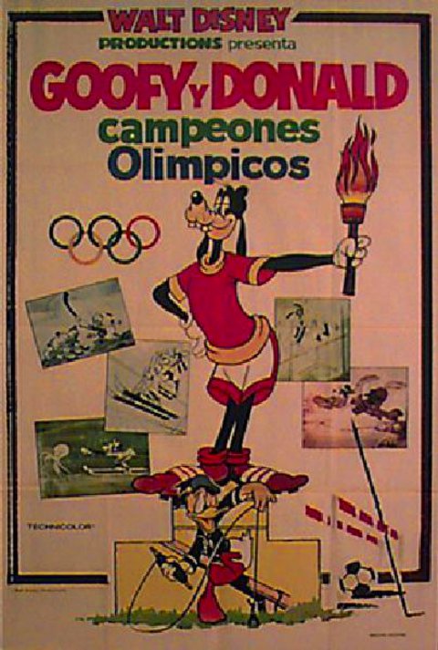 GOOFY AND DONALD, OLYMPIC CHAMPIONS Original 1960s Argentine Movie Poster