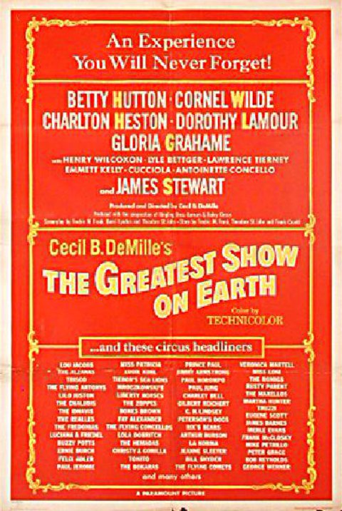 The Greatest Show on Earth Original 1952 U.S. One Sheet Movie Poster