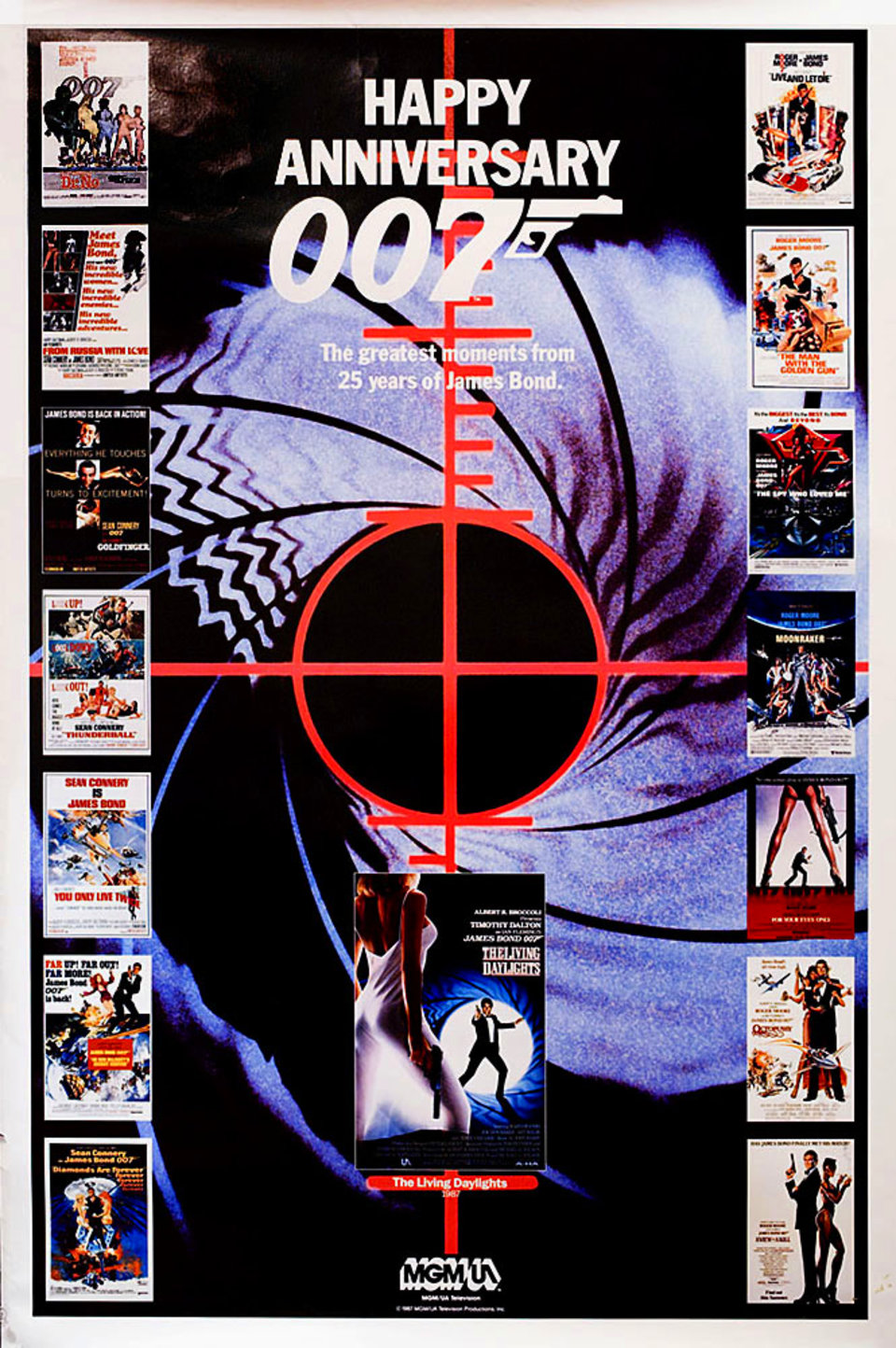 Happy Anniversary 007: 25 Years of James Bond Original 1987 U.S. One Sheet Movie Poster