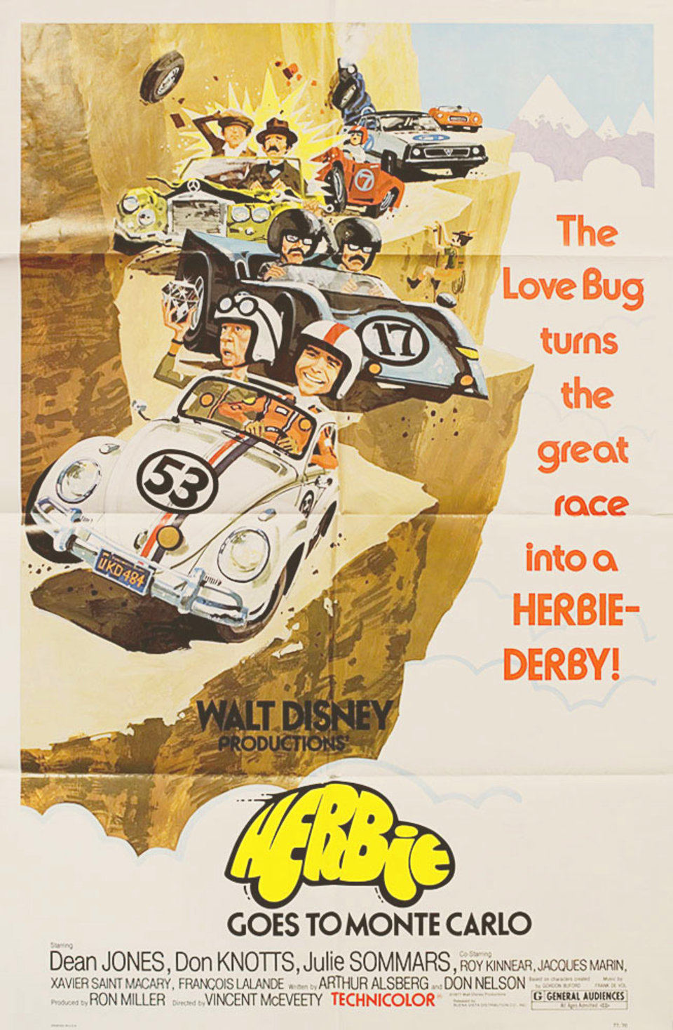 Herbie Goes to Monte Carlo Original 1977 U.S. One Sheet Movie Poster