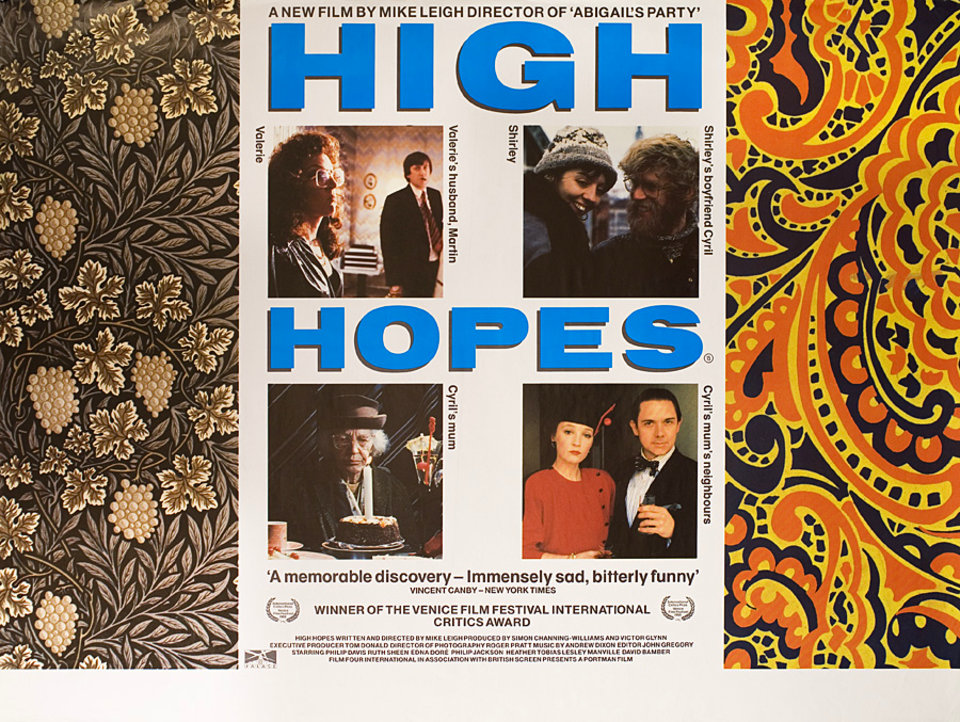 High Hopes Original 1988 British Quad Movie Poster