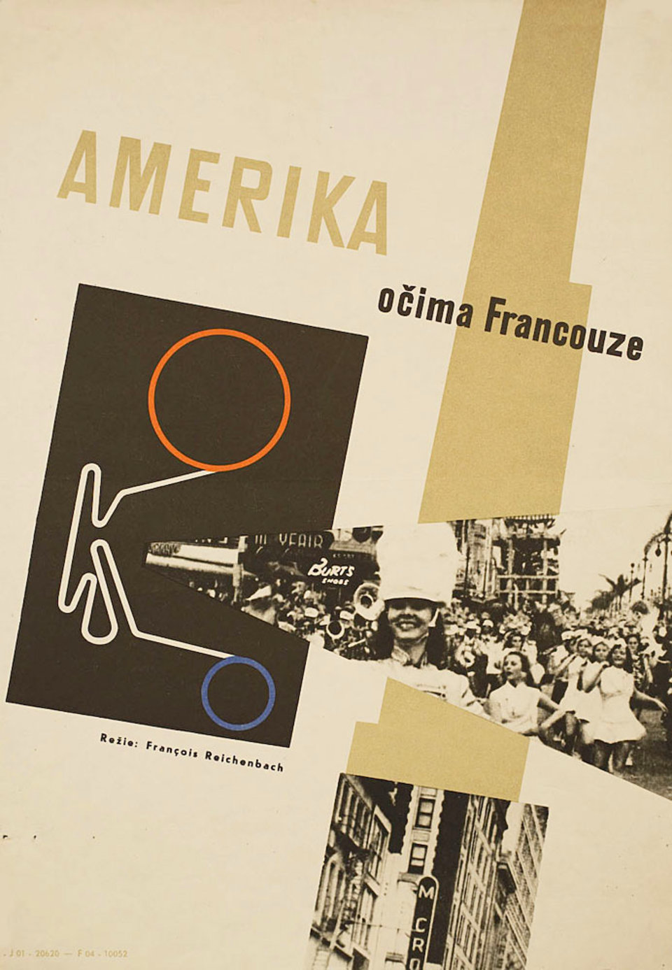 America As Seen by a Frenchman Original 1963 Czech A3 Movie Poster
