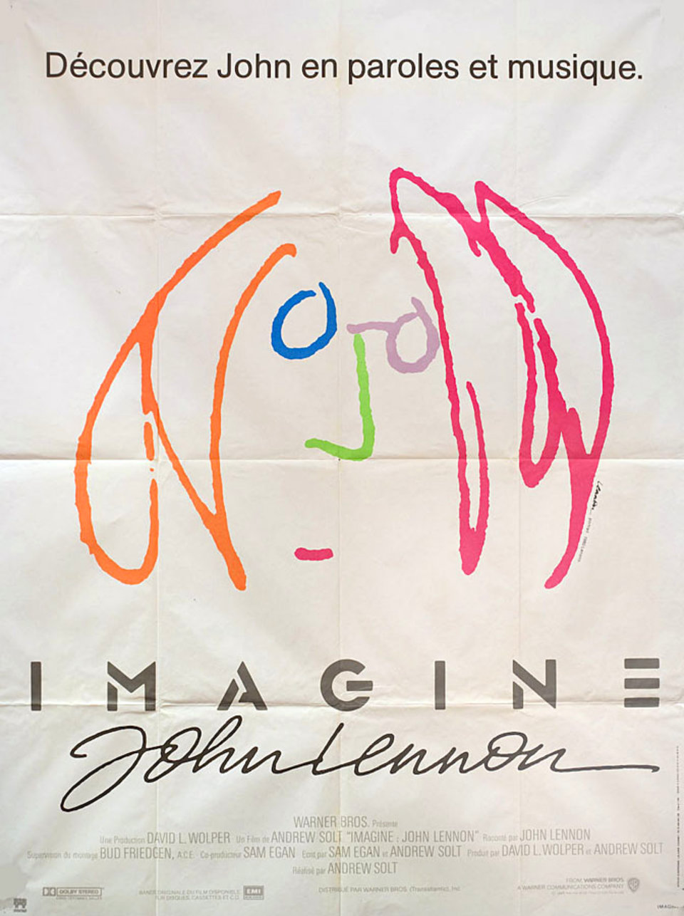 Imagine Original 1988 French Grande Movie Poster