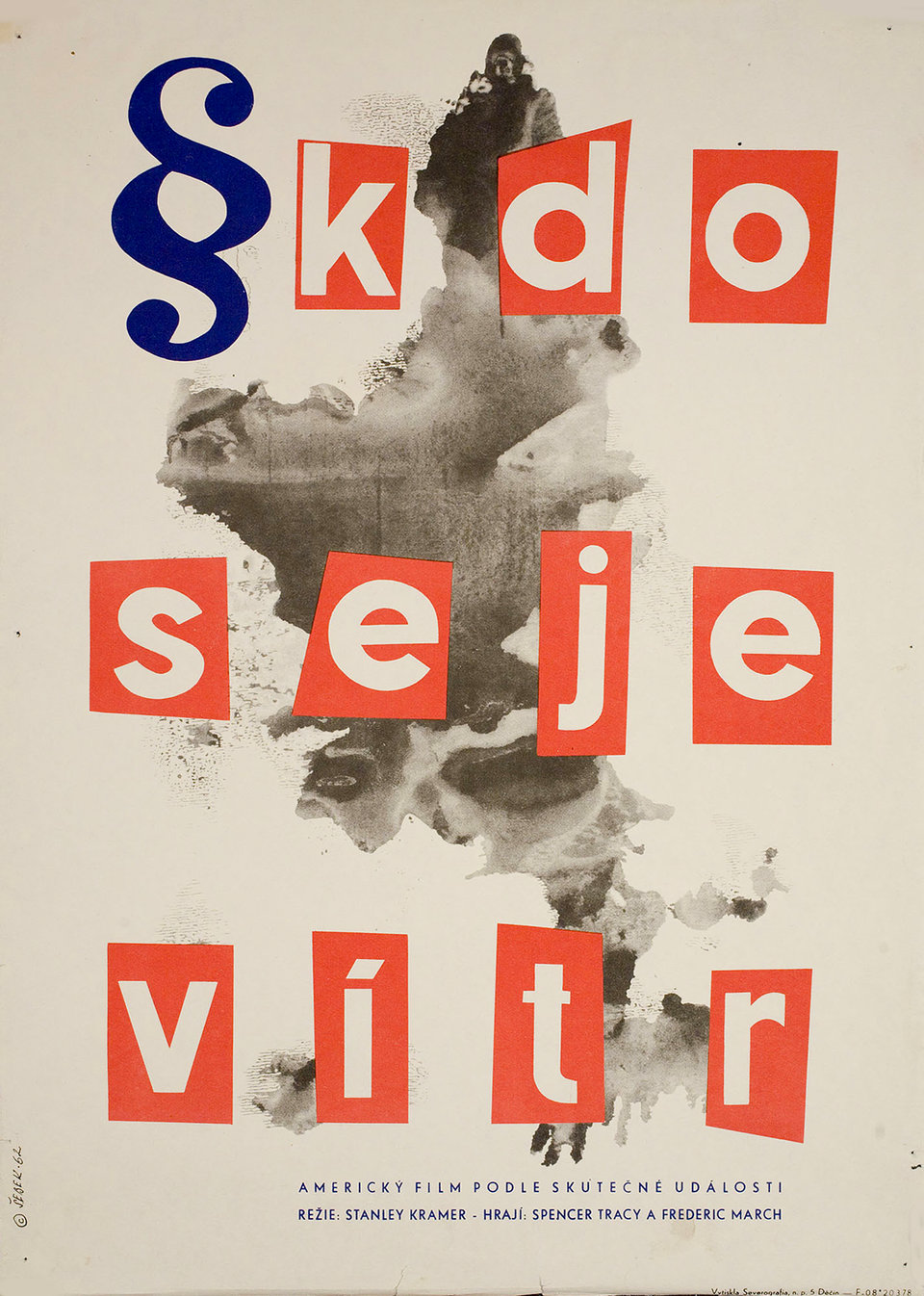 Inherit the Wind Original 1962 Czech A3 Movie Poster