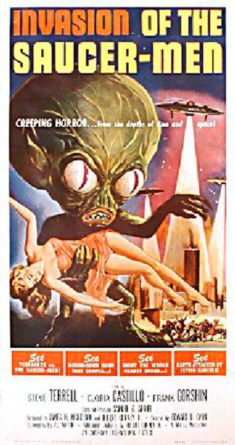 Invasion of the Saucer Men Original 1957 U.S. Three Sheet Movie Poster