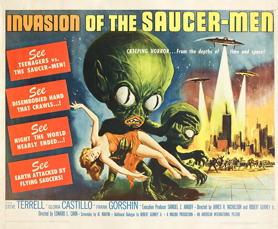 Invasion of the Saucer Men Original 1957 U.S. Half Sheet Movie Poster