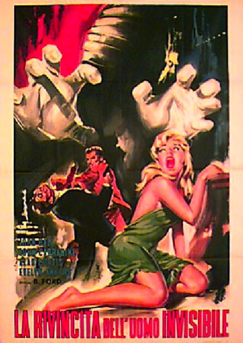 The Invisible Man's Revenge Original R1963 Italian Due Foglio Movie Poster