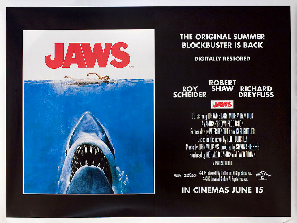 Jaws Original R2012 British Quad Movie Poster