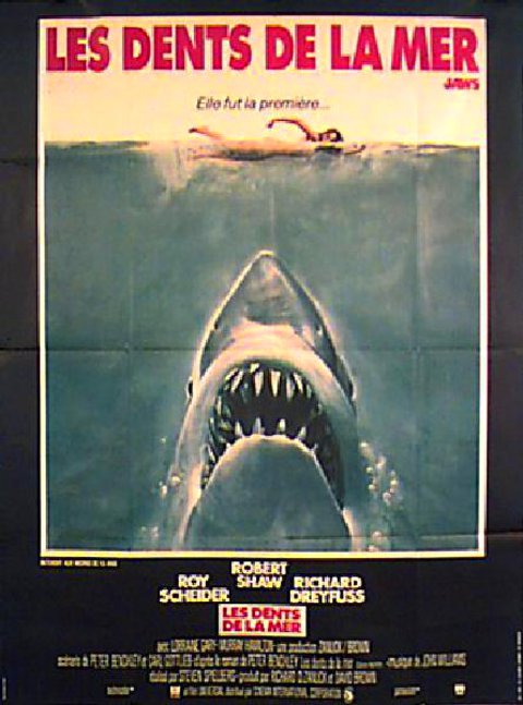Jaws Original 1975 French Grande Movie Poster