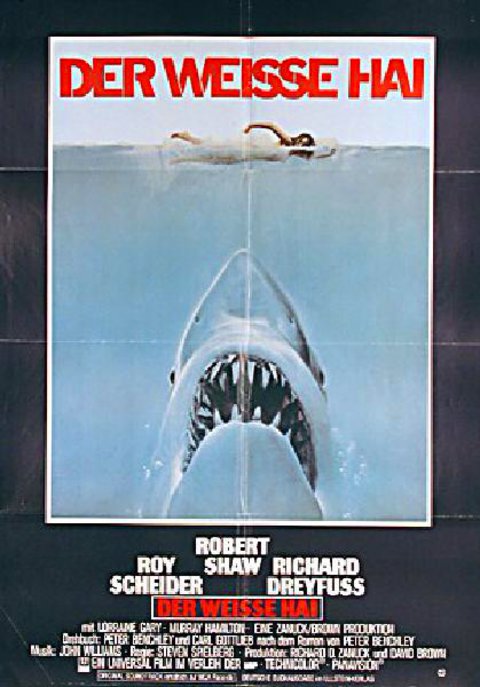 Jaws Original 1975 German A1 Movie Poster