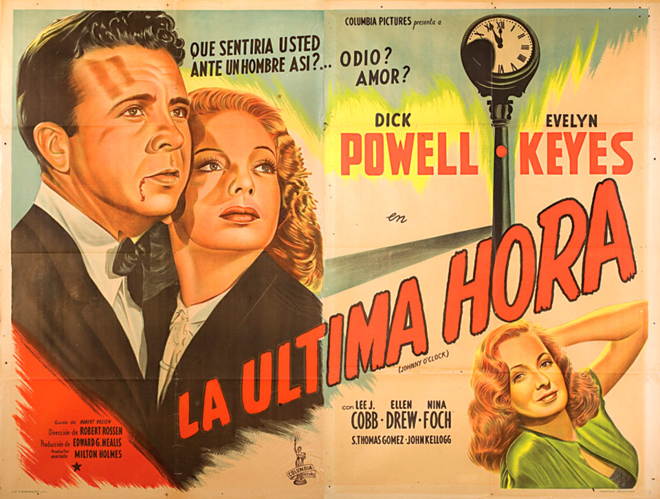 Johnny O'Clock Original 1946 Argentine Two Panel Movie Poster