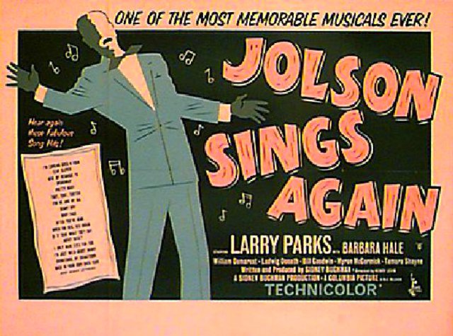 Jolson Sings Again Original 1950 British Quad Movie Poster