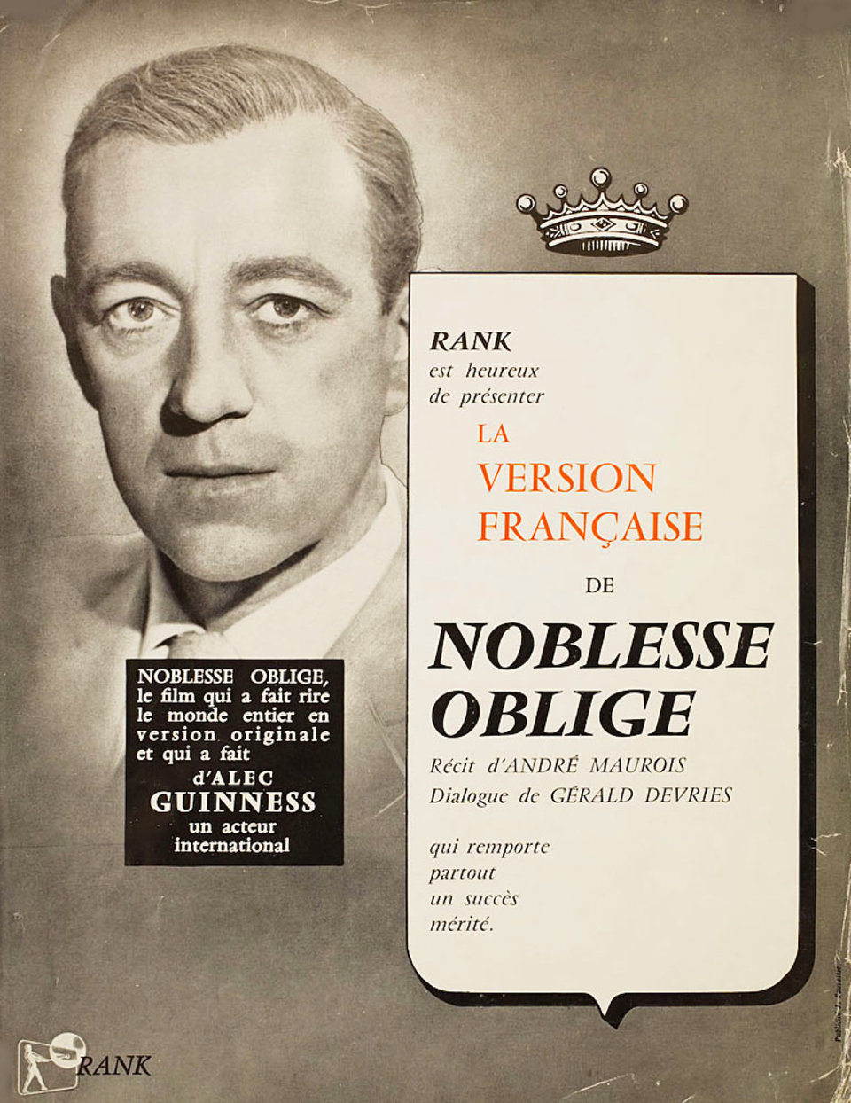 Kind Hearts and Coronets Original 1949 French Movie Program