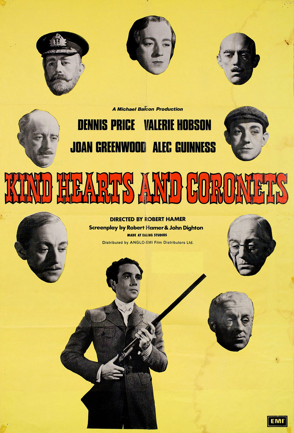 Kind Hearts and Coronets Original R1960s British One Sheet Movie Poster