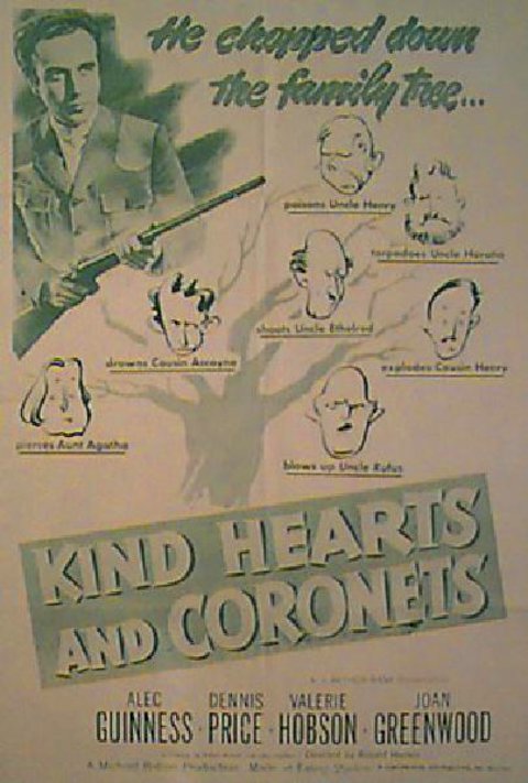 Kind Hearts and Coronets Original 1949 U.S. One Sheet Movie Poster