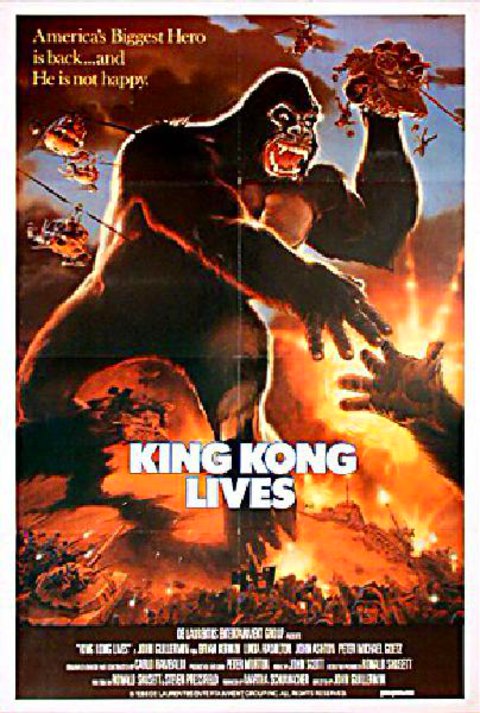 King Kong Lives Original 1986 U.S. One Sheet Movie Poster