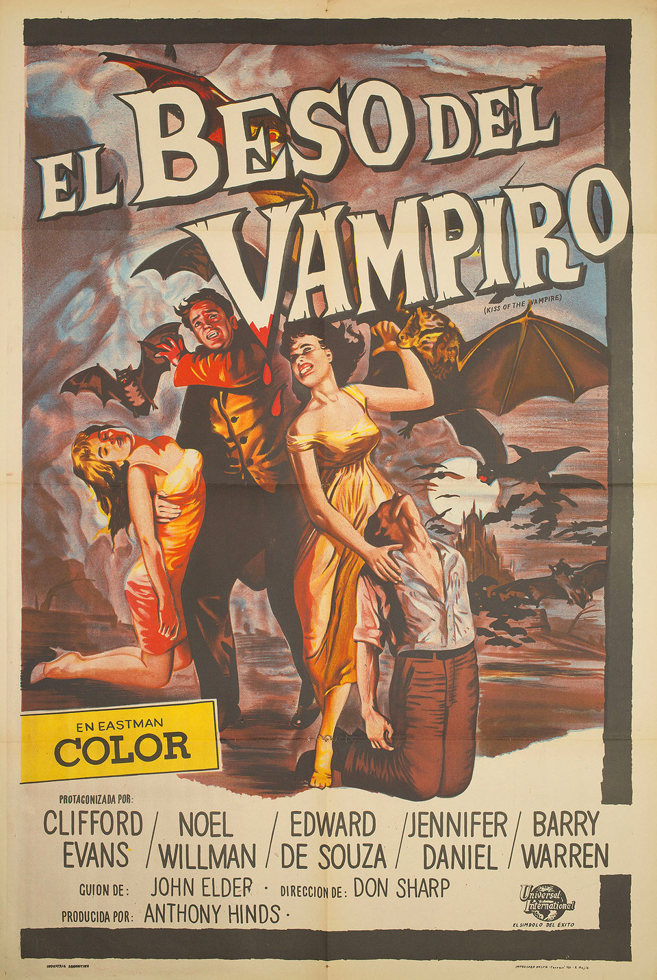 The Kiss of the Vampire Original 1963 Argentine Movie Poster