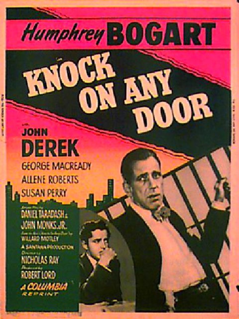 Knock on Any Door Original R1956 U.S. 30 by 40 Movie Poster
